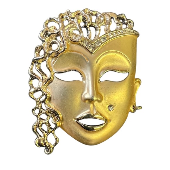 Vintage Theater Carnival Mask
Gold Tone Brooch Pin - Picture 1 of 4
